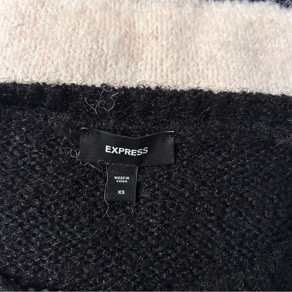 Express Black and Cream Striped Sweater - Picture 2 of 3